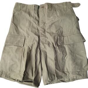 Dutch Military Cargo Shorts - Seyntex 1960 - 33W - Olive Drab Green - Button Fly